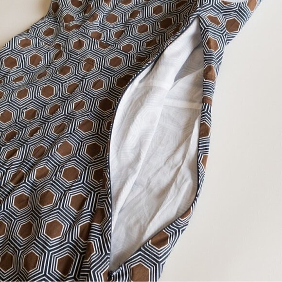 Tory Burch Summer Dress Hexagon Geometric Print Cotton Sleeveless Size 8 NWOT - Picture 10 of 11